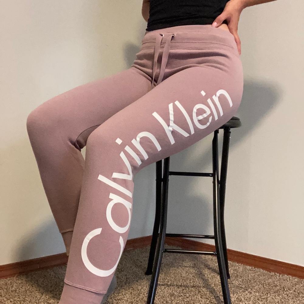 Pink Calvin Klein Fitted Sweatpants